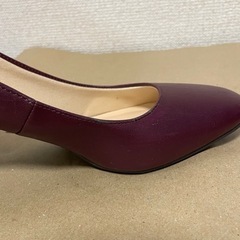 GU 23cm マシュマロ パンプス　ボルドー スクエアトゥ 赤の画像
