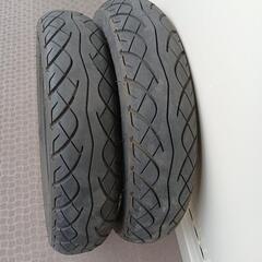 処分特価!バイクタイヤチューブレス100/80-10 46Jパンク履歴2本無しの画像