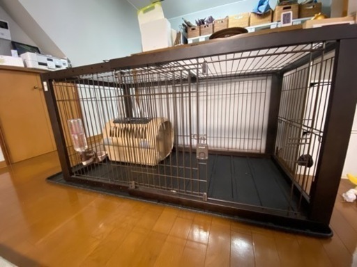 リッチェル 木製スライドペットサークルワイド(ブラウン)