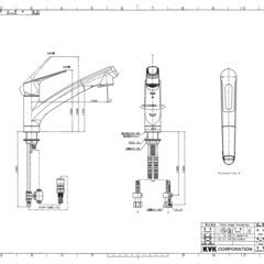 【限定2台】KVK　キッチン用シャワーホース付シングルレバー水栓　KM5021TECNAS の画像