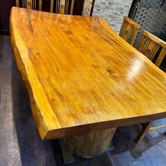家具 ダイニングセット　一枚板