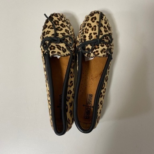 【未使用】 【長期保管品】ミネトンカ MINNETONKA  モカシン  レオパード wome's size 8.5(US)  25.5cm
