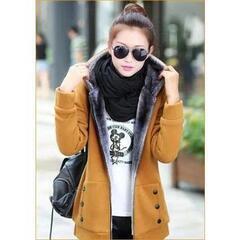 フード付ミドル丈パーカー（イエロー）G-WY-01の画像