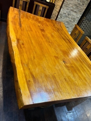 家具 ダイニングセット　一枚板