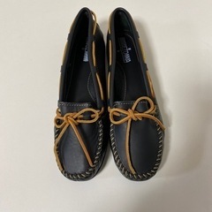 【未使用】【長期保管品】ミネトンカモカシン　黒　women's ...