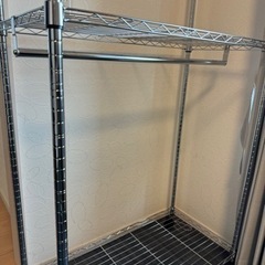 ハンガーラック 上下2段掛け ダブル 2段タイプ キャスター付 頑丈 収納 スチールラック ワードローブ SEW-2913E 幅91 スリム メタルラック スチールラック スチールシェルフ アイリスオーヤマの画像