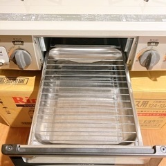 [美品]都市ガス用コンロ リンナイ★水無し片面焼グリル★ 一体型トッププレートの画像