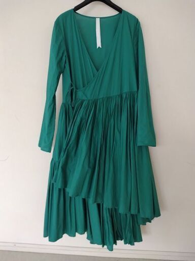 Merlette マーレット　コットンボリュームワンピ　XS グリーン