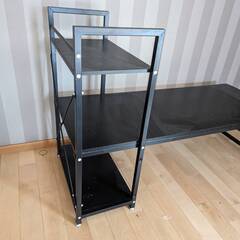 テーブル　サイド棚付の画像