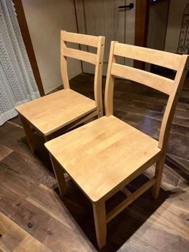 美品✨無垢材ダイニングチェア　２脚セット
