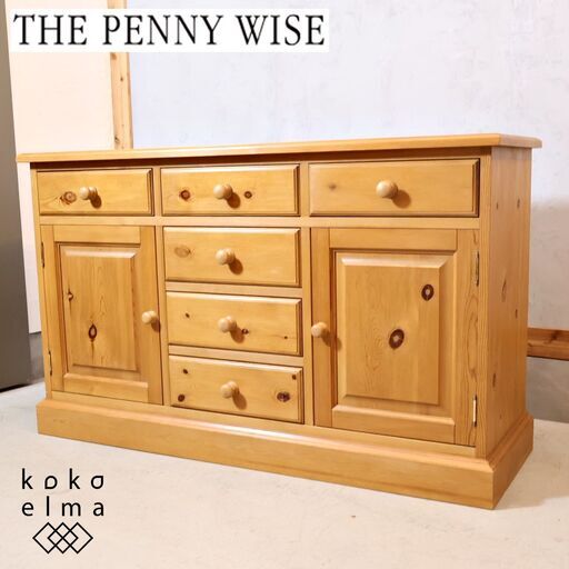 THE PENNY WISE(ペニーワイズ)よりクラシカルなPWS-1 サイドボード！パイン材のナチュラルな質感のカントリーテイストのデザイン♪衣類収納やリビングボード様々な用途で活躍しそうです。