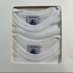 新品未使用　2枚　プチバトー 肌着　ロンパース　74 PETIT BATEAU  半袖ボディの画像