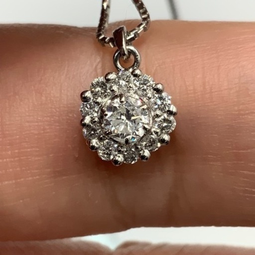 売り切れました。Pt900 プラチナ900 ダイヤモンドネックレス　3.6g D0.41ct 約45cm