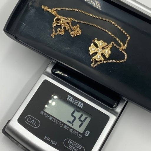 K18 18金　ダイヤモンドクロス　ネックレス　5.4g 約45cm