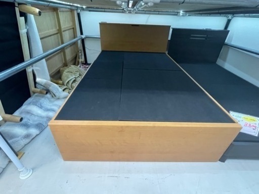 【リサイクルサービス八光】幅122㎝　2口コンセント付収納チェストベッド　セミダブル枠(引き出し5杯)