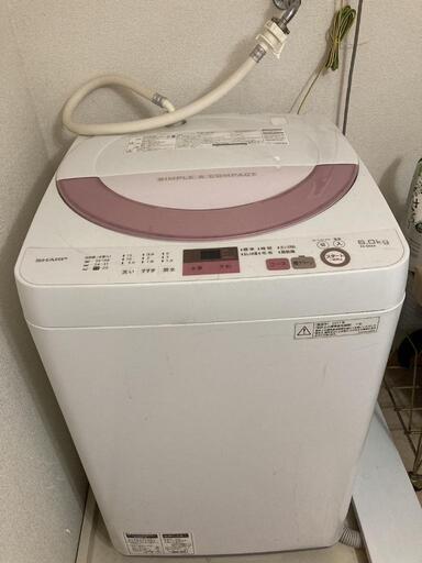 【22日-25日AMでの引渡し希望】シャープ 6.0kg洗濯機 ES-GE6A-P 2017年製