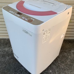 【地域限定 送料無料】2016年製 シャープ 6kg洗濯機 ES-GE60R-P R5-0270の画像