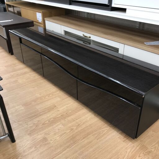 ★ジモティ割あり★  テレビ台 ブラック H40×W200×D40 クリーニング済み KJ4397