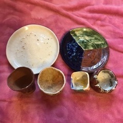 【本日まで処分価格】手作り陶器食器・7点セット