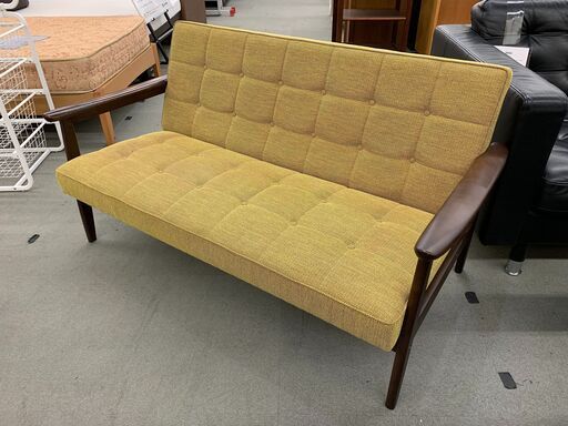 【値下げしました！】カリモク60 (カリモクロクマル)  　Ｋチェア　2シーター W36173UK【トレファク秦野店】