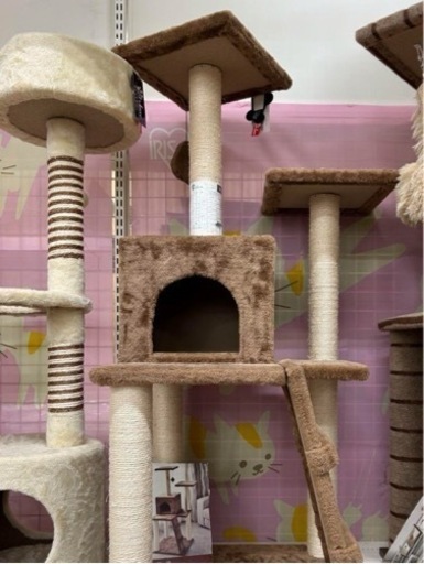 キャットタワー 写真中央ブラウン