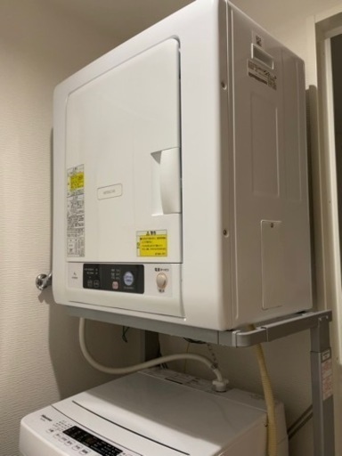 【受け渡し予定者決定】日立 HITACHI 衣類乾燥機 4.0kg 2021年製 　専用自立式スタンド付き　ピュアホワイト DE-N40WX W