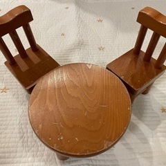 てらうちさだお　いすと丸テーブル　木のおもちゃ