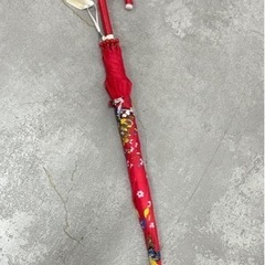 レトロ　レトロポップ  昭和レトロ 雨傘 傘 子供用 アニメ 柄 赤の画像