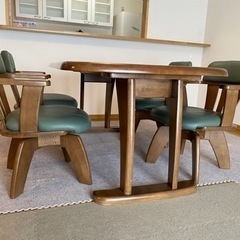 美品 KOIZUMI 小泉産業 木製 ダイニングテーブルセット 豊田市深見町引取り限定の画像