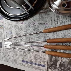 一部未使用及び使用一回　チーズフォンデュセット　アウトドア　キャンプ　直火　陶器　美品の画像