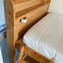 天然木ロフトベッド シングルベッドの画像