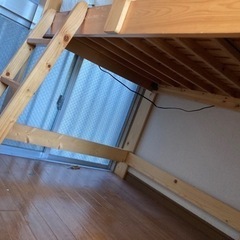 天然木ロフトベッド シングルベッドの画像