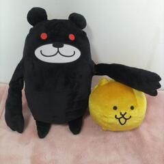 にゃんこ大戦争のブラックマと金ネコのぬいぐるみ
