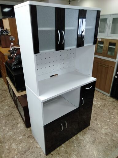 限定価格！食器棚 キッチンボード レンジボード キッチン 家電収納　WHITE 25日P9％〜 食器棚 収納 おしゃれ レンジ台 北欧 幅140 レンジボード