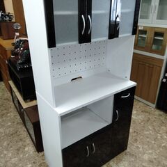 キッチンボード 食器棚 レンジボード 収納 ホワイト 札幌市内配送OK
