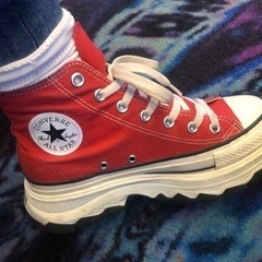 CONVERSE赤ハイカット厚底24cm