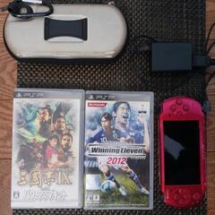 PSP-3000 本体プラスソフト２本　本体ケース有