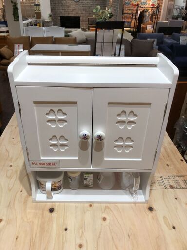 かわいいキッチンカウンター上収納庫
