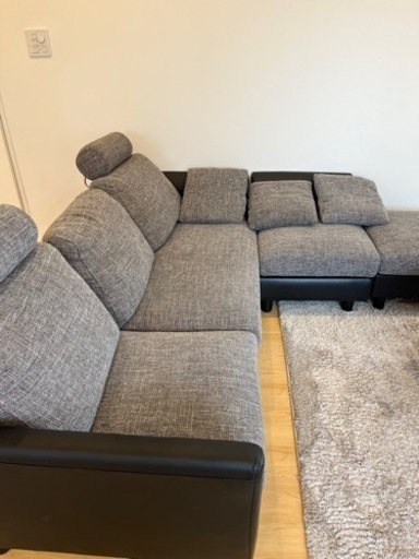 L字ソファー　ファブリック 3人掛け　グレー⭐️2/25限定