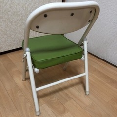 ◯子供用 折り畳み パイプイス (グリーン)の画像