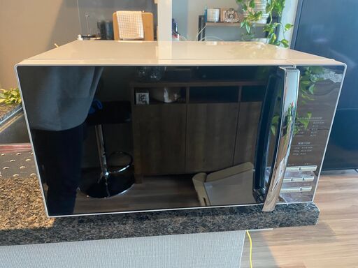 ツインバード　ミラーガラスフラット　電子レンジ　20L ホワイト DR-D269W
