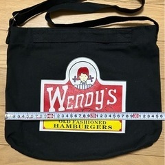 最終値下‼️ウェンディーズ ファスナー付バッグ キャンパス地 黒 美品