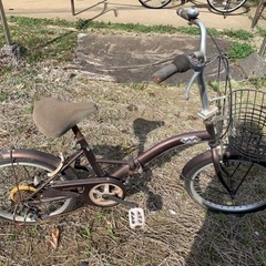 20インチ　6段変速　折りたたみ自転車　ブラウン　ジャンクの画像