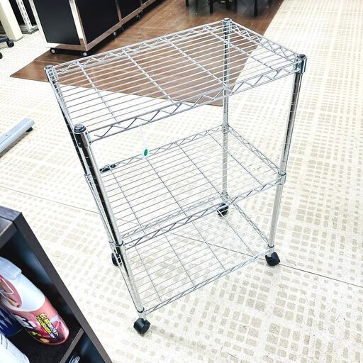 3/25【引取限定・お買得品】家具 メタルラック 3段 収納 キャスター②