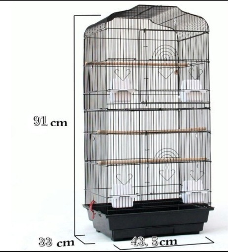 【完売】鳥用品　大型鳥かご　透明カバー付き　