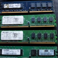 DDR2メモリ2GBx2と1GBx3計5点セットUSED 