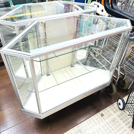 【半額】タテヤマ ガラスケース 宝飾ケース ショーケース 六角形 3段