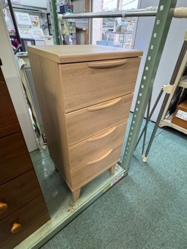 【リサイクルサービス八光】幅42.5　ナチュラル木目　スリムチェスト 4段