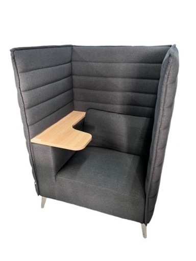 NO.1252 【美品】BiHiS 半個室ソファ 1人掛けソファ テーブル付き