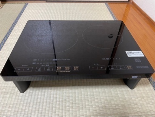 アイリスオーヤマ　2口IHクッキングヒーター　ブラック